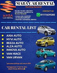Kami menyediakan perkhidmatan kereta sewa di kuching dan tour dengan harga yang berpatutan. Update Poster Baru Kereta Sewa Kuching Sarawak Maba Facebook