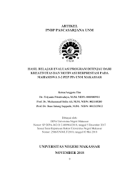 Buku tentang penulisan karya ilmiah ini cukup untuk mengantarkan mahasiswa agar dapat mengawali membuat tulisan, bahkan untuk melaporkan hasil penelitian yang sudah dilakukan. Pdf Artikel Pnbp Pascasarjana Unm Hasil Belajar Evaluasi Program Ditinjau Dari Kreativitas Dan Motivasi Berprestasi Pada Mahasiswa S 2 Pep Pps Unm Makassar Universitas Negeri Makassar