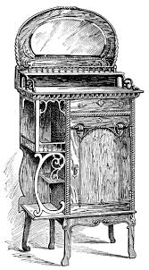 Black And White Furniture Clipart Victorian Furniture Illustration Black And White Graphics Vintage Furniture Clipart Music Cabinet Clip Art Antique Fu Clip Art Vintage Vintage Graphics Art