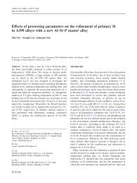 Welcome to hg machinery.better beer equipment brewing better beer! Pdf Effects Of Processing Parameters On The Refinement Of Primary Si In A390 Alloys With A New Al Si P Master Alloy