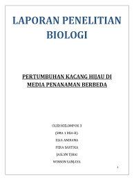 Penelitian merupakan hal yang penting karena dengan sebab adanya penelitian membuat munculnya pengetahuan dan wawasan baru yang belum didapatkan sebelumnya. Laporan Penelitian Biologi