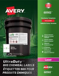 Learn the new standards today! Avery 60502 Ultraduty Ghs Chemical 4 3 4 X 7 3 4 Laser Sheet Labels