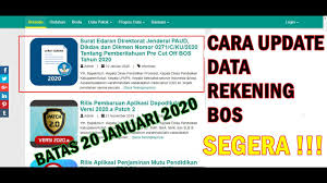 pemeliharaan dalam rangka pemeliharaan, website bos salur tidak bisa diakses pada tanggal 7 maret 2021. Cara Update Rekening Bos Batas 20 Januari 2020 Berita Resmi Cut Off Bos 2020 Kemdikbud Youtube