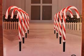 8 Pc Candy Cane Pathway Lights Driveway Markers Christmas Outdoor Yard Decor Yard Decor Outdoor Christmas Christmas Yard Decorations