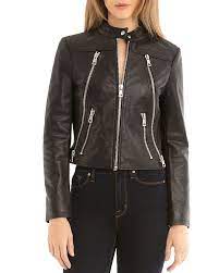 Bagatelle Nyc Zip Detail Leather Moto Jacket Women Leather Suede Bloomingdale S Womens Moto Jacket Jackets For Women Leather Moto Jacket