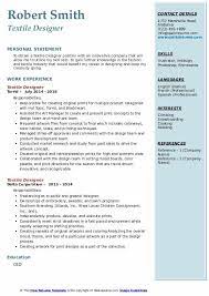 Since 2013, i've worked as a. Textile Designer Resume Samples Qwikresume