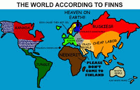 It is one on of the scandinavian countries. Sofi Oksanen On Twitter World Map According To Finns Finland S Disneyland Means Tallinn Http T Co F0q5ylws5m Http T Co Vn1zcy6kqj