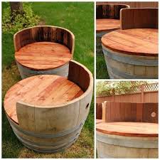 Wine Barrel Seats Kreativ Diy Weinfass Tisch Weinfass Garten Holzfass Ideen
