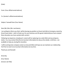 You're one of the things i'll miss most as i move on to the next stage of my career. Sample Farewell Email To Vendors With Template