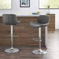 Amazon Com Volans Bar Stools Set Of 2 Kitchen Counter Height Adjustable Swivel Armless Tall Bar Stools With Bac Swivel Bar Stools Bar Stools Bar Stool Chairs
