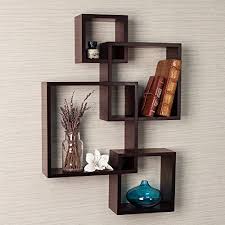 You can transform your home into very modern with these simple and inexpensive diy. Red Wood Home Decor Wooden Floating Wall Shelf Set Of 4 Intersecting Shelves For Wall Brown Buy Online In Belize At Belize Desertcart Com Productid 76252552