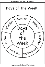 Days Of The Week Preschool Worksheets English Worksheets For Kids School Worksheets