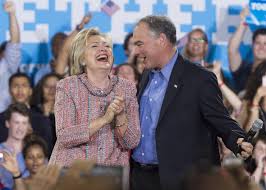 Image result for hillary and tim kaine