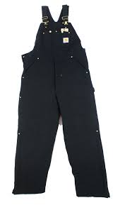 details about carhartt black mens size 34x32 duck bib overalls workwear pants 150 528