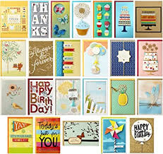 A small rectangular bit of dense paper using a person's name and also other information. Amazon Com Hallmark All Occasion Handmade Boxed Set Of Assorted Greeting Cards With Card Organizer Pack Of 24 Birthday Baby Wedding Sympathy Thinking Of You Thank You Blank Office Products
