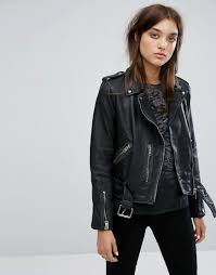 Allsaints All Saints Vintage Leather Balfern Biker Jacket Black Allsaints Cloth Leather Jackets Women Jacket Outfits All Saints Leather Jacket