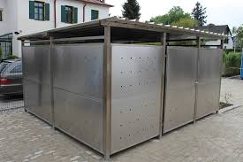 Das fahrradhaus multiport® bietet perfekten schutz und sicherheit für fahrräder, kinderwagen, motorräder oder sonstige geräte. Fahrradgarage Mulltonnenhaus Mullcontainer Uberdachung Garten Geratehaus Edelstahl 3
