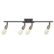Globe Electric Bryce 4 Light Oil Rubbed Bronze And Antique Brass Track Lighting Bulbs Included 59035