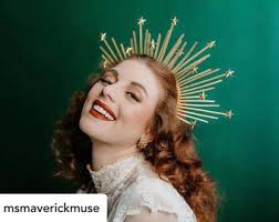 Vintage Avon Abbey Cross Pendant Ruby Red Cabachon Gold Chain Necklace 24" 