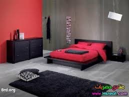 ديكورات آخر صيحه من غرف النوم مودرن اسود في احمر لاحلى عروسين