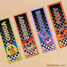 free printable five nights at freddy s bookmarks