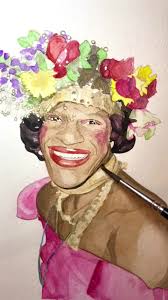 Marsha “Pay it No Mind” Johnson #blackhistorymonth #trans #lgbtq🏳️‍🌈  #watercolorart #americanhistory