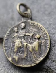 Sur lautre face jésus christ. Ancienne Medaille Du Mont Carmel Etsy Mont Carmel Medaille Etsy