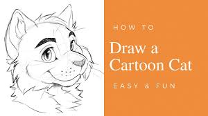 Funny fluffy cat against color background drawings by sergeynivens 2/44. How To Draw A Furry Cartoon Cat Face Easy Youtube