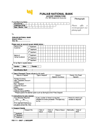 Pnb Account Opening Form Fill Online Printable Fillable Blank Pdffiller