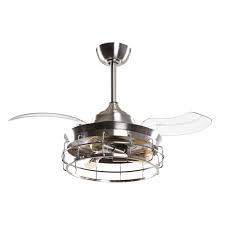 52 possini euro design modern hugger indoor ceiling fan with light led dimmable remote brushed nickel light oak blades for living room. Industrial Satin Nickel Foldable 3 Blade Ceiling Fan Overstock 31727298