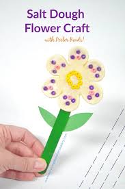 Salt Dough Perler Bead Flower Sensory Spring Mothers Day