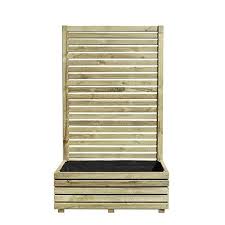 Bac A Fleurs En Pin Traite Autoclave Avec Panneau Occultant Ideal Pour Balcon Et Terrasse Bac A Fleurs Bac Treillis Bac En Bois