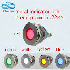 Us 28 8 Feb Only 10 Pcs Led Metal Indicator Lights 22mm Metal Flat Light Warning Car Light 12v Red Green Yellow B Indicator Lights Red Green Yellow Red Green