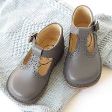 Classic Grey Ankle T Bar Shoes For Boys And Girls With Buckle From Menthe Et Grenadine Www Menthe Et Grenadine C Toddler Girl Shoes Little Girl Shoes Kid Shoes