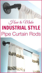To create the look, lay out the panels and attach horizontal bands of ribbon with fabric glue. Diy Industrial Pipe Curtain Rods Boys Room Update Making Lemonade