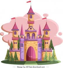 Castle Painting Classical Colorful Decor Vectors Stock In Format For Free Download 1 25mb Disney Castle Drawing Castle Painting Castle Illustration