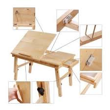 Solid Wood Foldable Notebook Laptop Table Adjustable Height Angle Folding Food Bed Lap Top Tray Table Desk Fbt02 N Laptop Table Drawing Desk Desk