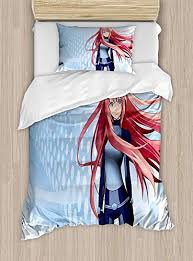 Yanan Anime Parure De Lit 2 Personnes Avec Housse De Couette Et Taie D Oreiller Motif Manga Fille Science Ficti Parure De Lit Lit 2 Personnes Housse De Couette