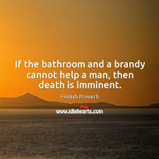 If The Bathroom And A Brandy Cannot Help A Man Then Death Is Imminent Idlehearts