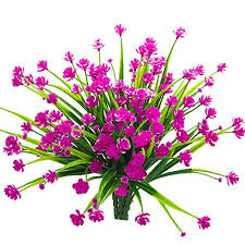 How to make fake flowers look real outside. Artificial Fake Flowers 4 Bundles Outdoor Uv Resistant Greenery Shrubs Plants Ebay