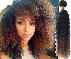Stylish African Ombre Curly Wave Human Hair Extension High Quality Afro Wefts Natural Hair Styles Curly Hair Styles Hair Styles