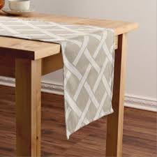 Beige And Ivory Lattice Modern Farmhouse Short Table Runner Zazzle Com Personalized Table Runner Long Table Runner Farmhouse Table Runners