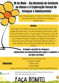 Compre no comércio online de marília e ajude a economia local. Assistentes Sociais Do Ifpr Produzem Material Informativo Sobre O Dia 18 De Maio Dia Nacional De Combate Ao Abuso E A Exploracao Sexual De Criancas E Adolescentes Campus Telemaco Borba