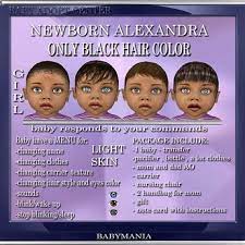 Second Life Marketplace Newborn Baby Alexandra One Hair Color