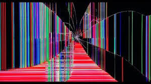Vector colorful glitch art background. Broken Tv Screen Cracked Effect Real Motion Electric Shorts Youtube