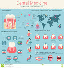 Dental Medicine Infographic Or Infochart Layout With Line
