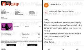 Example email after recipient responds: Beware Of Phishing Email Claiming That You Purchased An Itunes Gift Card