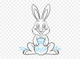 Finally, add the little decorative elements, like the flower and paws, at the very end. Easter Bunny Drawings Easter Bunny Easy Drawing Clipart 3166182 Pikpng