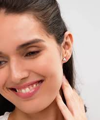 Three Diamond Earrings, Diamond Prong Set Suds Earrings, Solid 14K Gold  Stud Earrings, Round Cut Diamond Trio Stud Earrings, Gift for Her