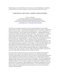 Pdf Varieties Of Capitalism A Distinct French Model